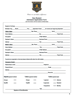 Student Admission Form