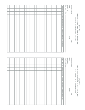 Kutztown Fair Premium Book  Form