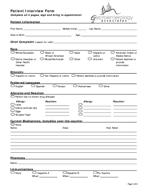 Patient Interview Form