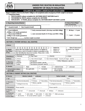 Borang Kematian under 5  Form