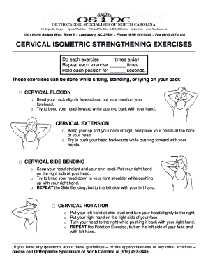 Isometric Neck Exercises PDF  Form