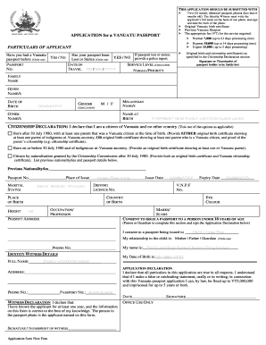 New Vanuatu Passport Application Form the Home Page of Vancitizenship Gov