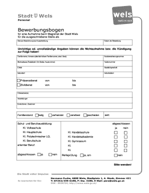 Bewerbungsbogen  Form