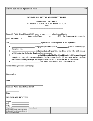 Bus Agreement Format