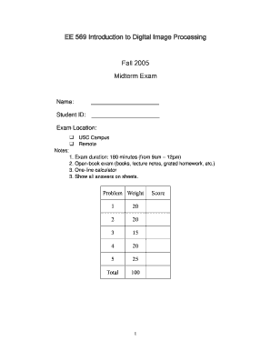 EE 569 Introduction to Digital Image Processing Fall Midterm Bb  Form