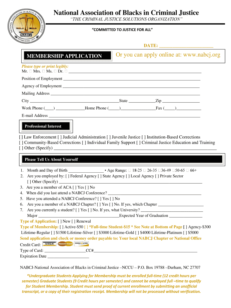 Nabcj Membership Application PDF  Form