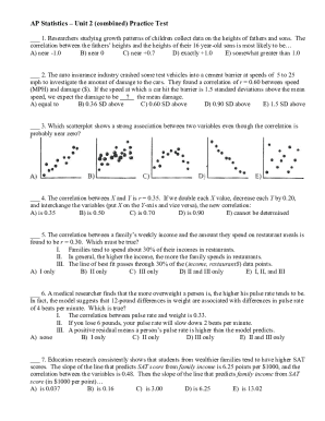 Ap Statistics Test a Modeling Data Part Ii  Form