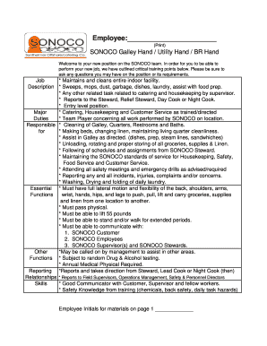 Sonoco Catering  Form