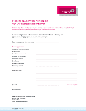 Essent Annuleren  Form