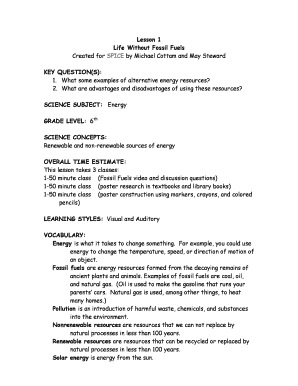 Example Lesson Plan High School  Form