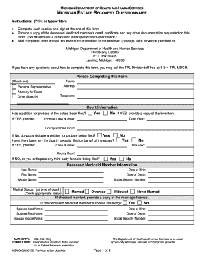 Get and Sign You May Obtain a Copy of the Bquestionnaireb Here State of Michigan Michigan 2015 Form