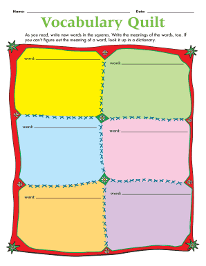 Vocabulary Quilt Template  Form