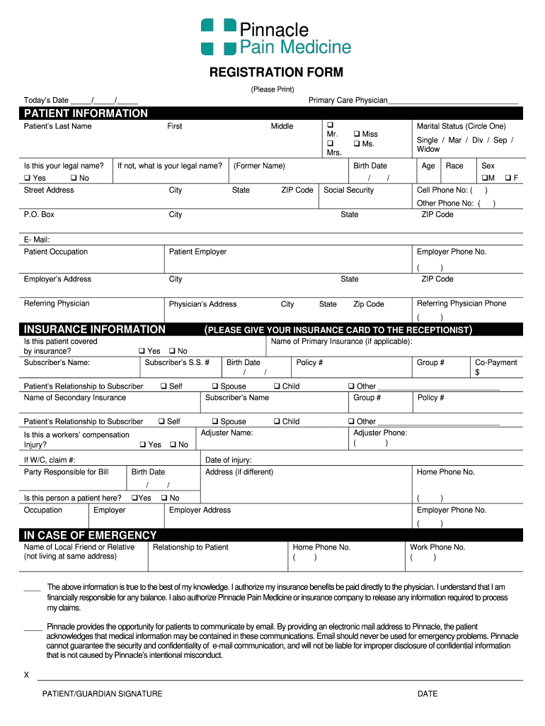 Pain Med Physicin Form