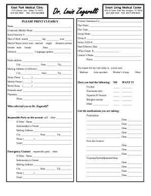 Dr Zegarelli  Form