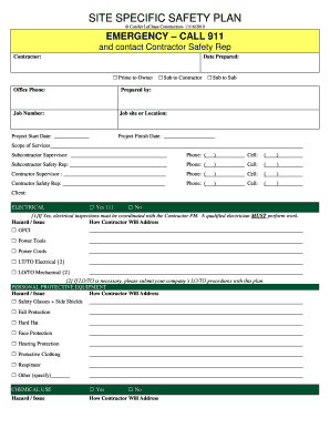 Safety Plan Sample PDF  Form