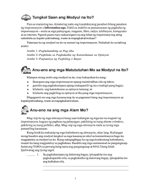 Halimbawa Ng Pagsusuri Sa Mga Impormasyon  Form