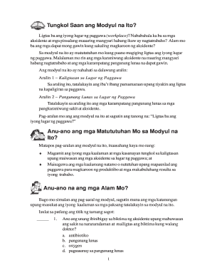 Ligtas Ba Ang Lugar Na Iyong Pinagtatrabahuhan Module  Form