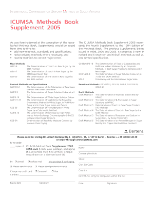 Icumsa Methods of Sugar Analysis PDF Download  Form