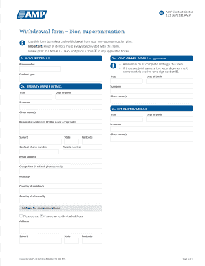 Amp Withdrawal Form