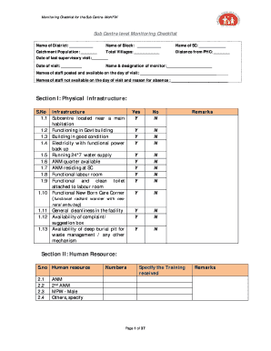 Sub Centre PDF  Form