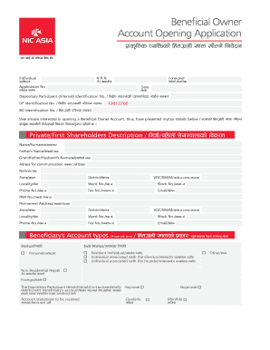 Nic Asia Bank Account Opening Form Sample