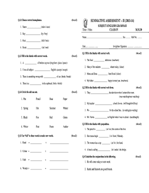 Grammar for Class 4  Form