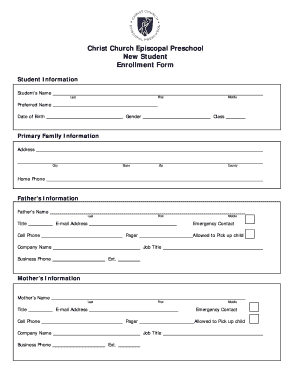 High School Enrollment Form