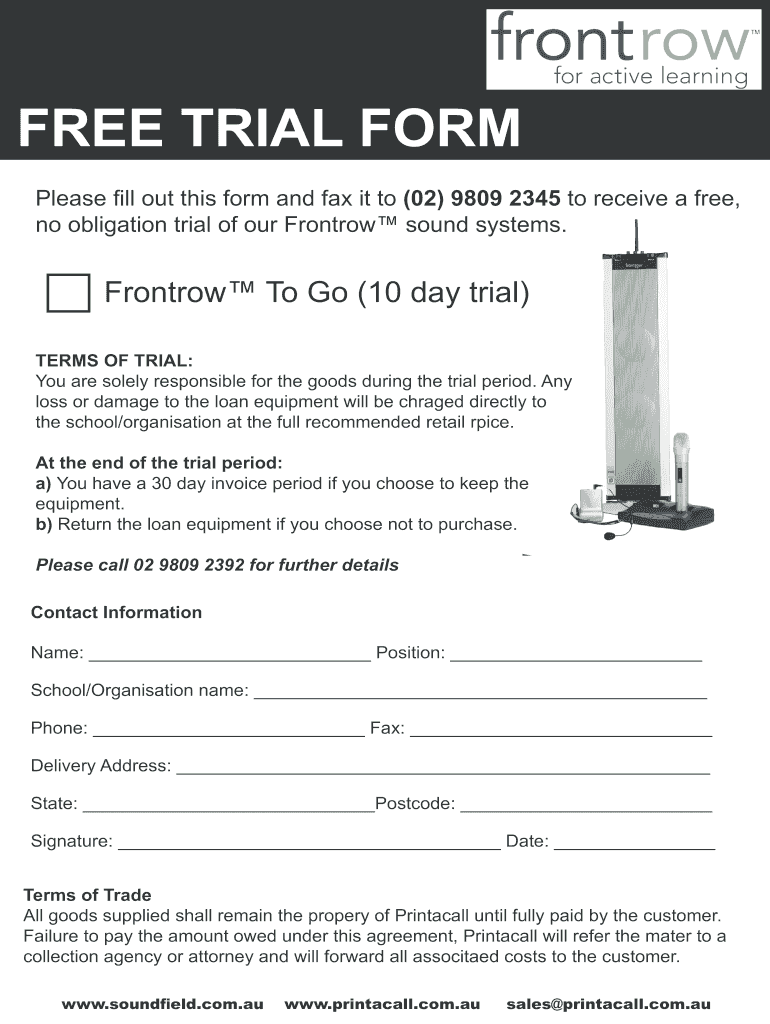 pdfFiller 30 Day Trial  Form