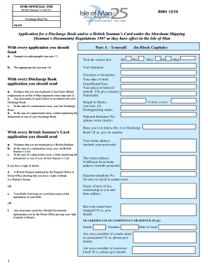 Seaman Book Application  Form
