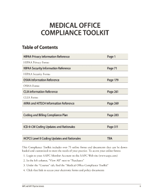 HIPAA Reference for Medical Office Form