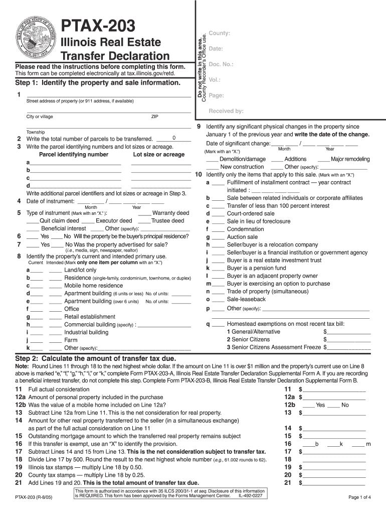  PTAX 203 Illinois Real Estate Transfer Declaration 2010