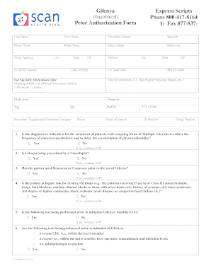 Express Scripts Prior Authorization Form PDF