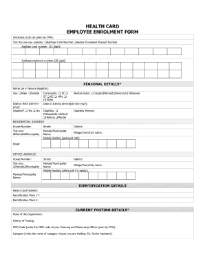 Health Card Application Form Download