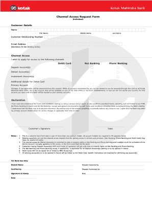 Channel Access Request Form