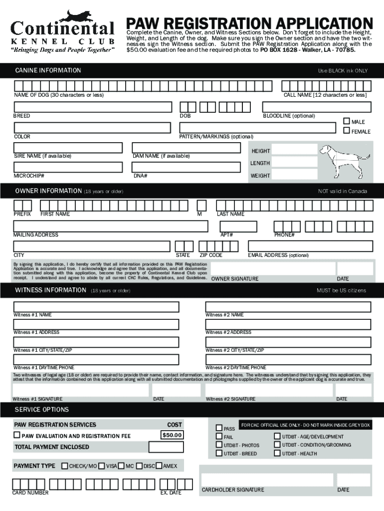 Ckc Registration  Form