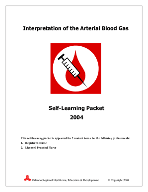 Interpretation of the Arterial Blood Gas Self Learning Packet Form