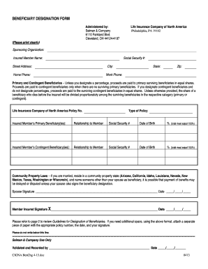 BENEFICIARY DESIGNATION FORM Selman &amp; Company