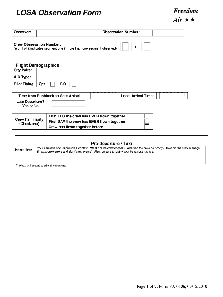  Mechanic Observation Form 2010-2024