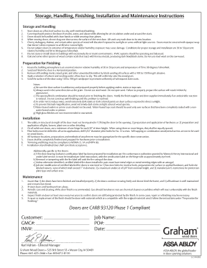 Graham Wood Door Warranty  Form