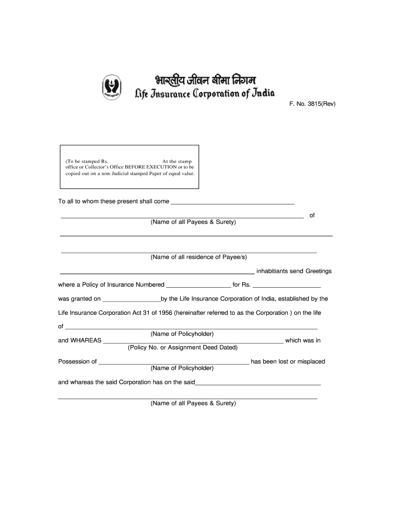 Lic Form 3815