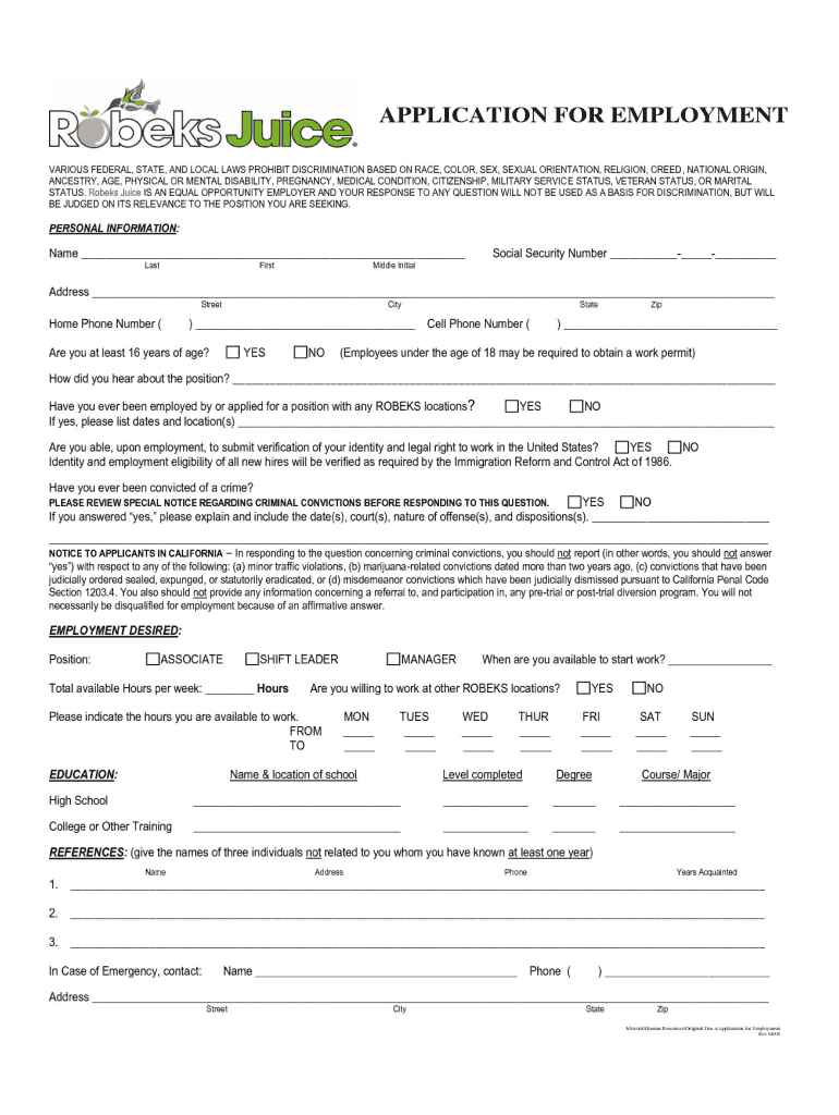 Get and Sign Robeks Application 2006-2022 Form