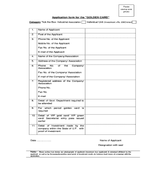 Golden Card Download PDF  Form