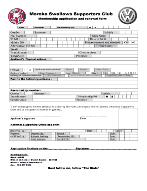 SUNDAWANA SUPPORTERS CLUB APPLICATION FORM