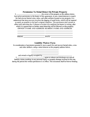 Private Property Agreement and Waiver  Form