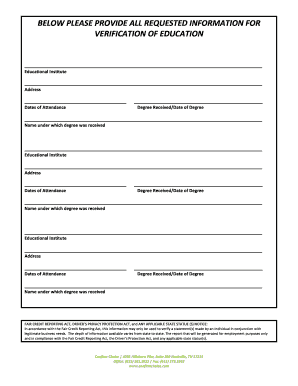 Education Verification Form