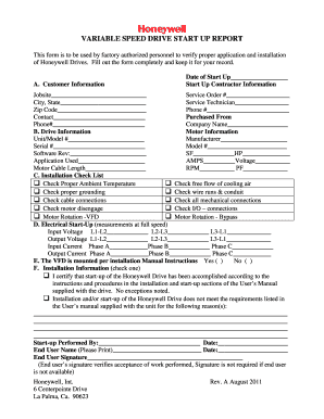 Vfd Startup Report  Form