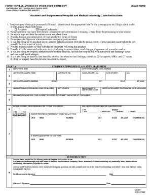 Auto Insurance Claim Form Template