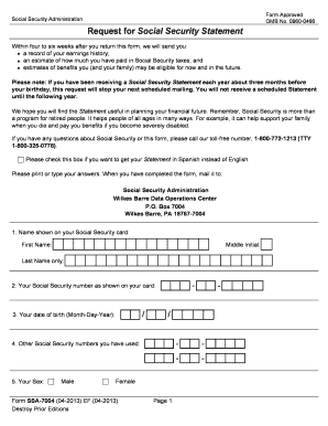 Social Security Form 4201