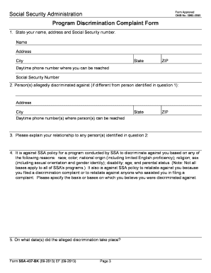 Ssa 437 Bk  Form