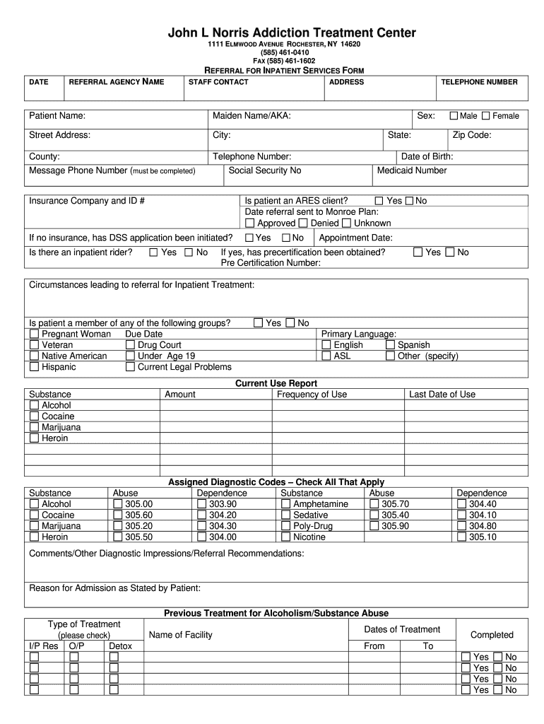 Referral Inpatient Form 2008-2024